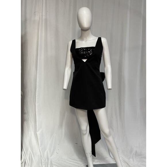 Staud 'Irie' Black V Neck Sequin Bandeau Dress Size XS - Picture 2 of 5
